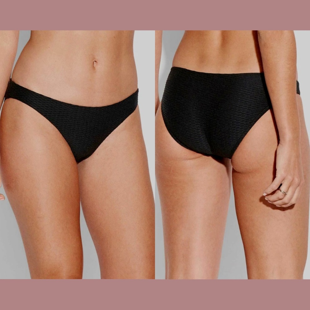 NWT Seafolly [ 12 US ]‎ La Luna Textured Hipster Bottom in Black